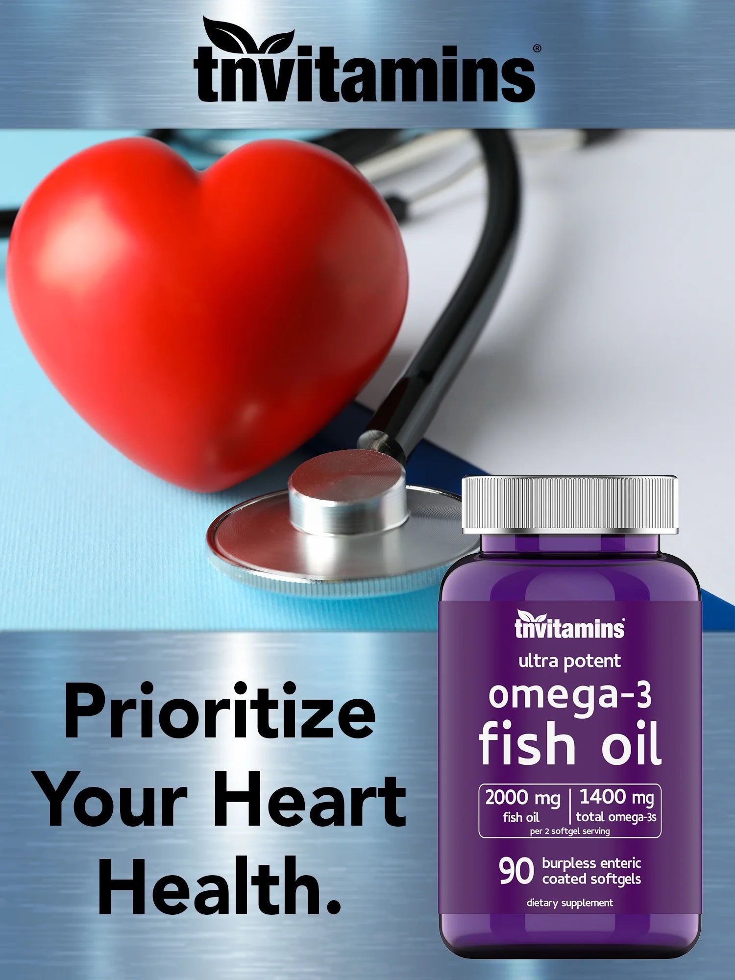 Burpless Omega-3 Fish Oil: 2000Mg X 90 Softgels | 1400Mg Total Omega-3 Fatty Acids (800Mg EPA & 600Mg DHA)