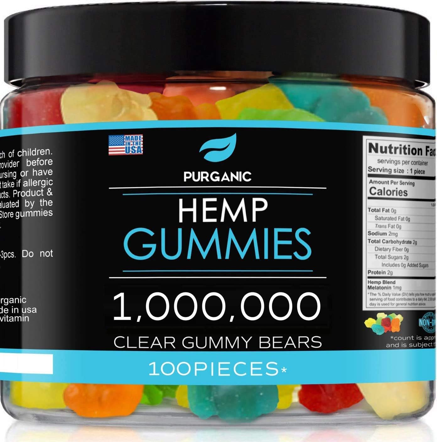 Gummies for Stress & Relaxation – 1,000,000 - Delicious Natural Fruit Flavors - Made in USA – Relaxing Gummies – 100Ct